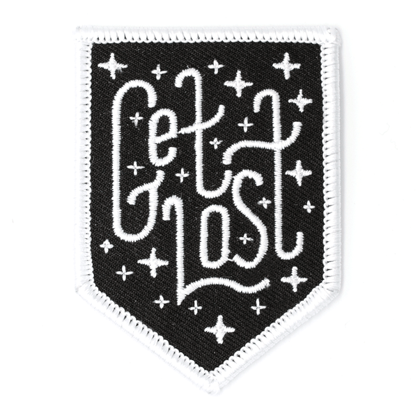 Get Lost Embroidered Iron-On Patch: 2.5" tall