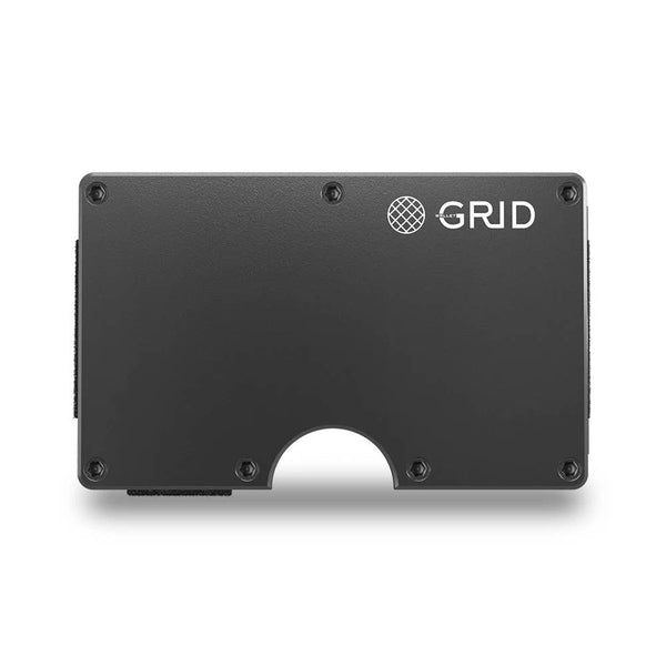 Grid Wallet - Gunmetal Aluminum Clip
