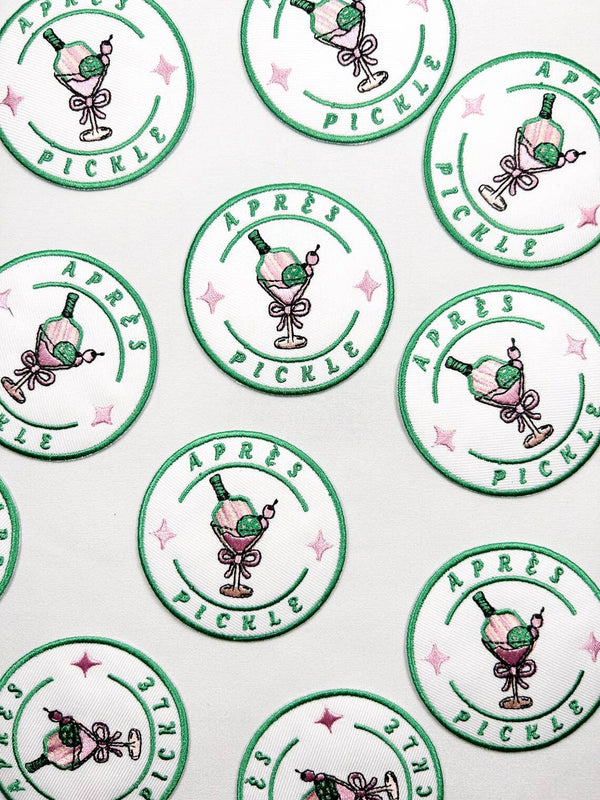 Apres Pickle Embroidered Iron On Patch for Pickleball