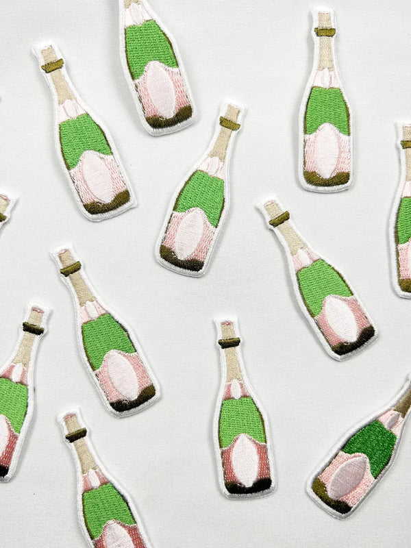 Champagne Bottle Iron-On Patch