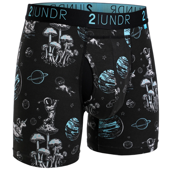 2UNDR Swing Shift Boxer Brief - Space Golf Black (6" inseam)