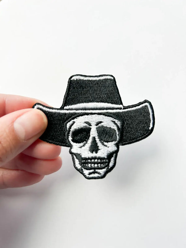 Cowboy Skull Skeleton Iron on Patch