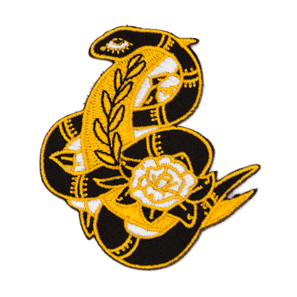 Floral Snake Iron-On Embroidered Patch