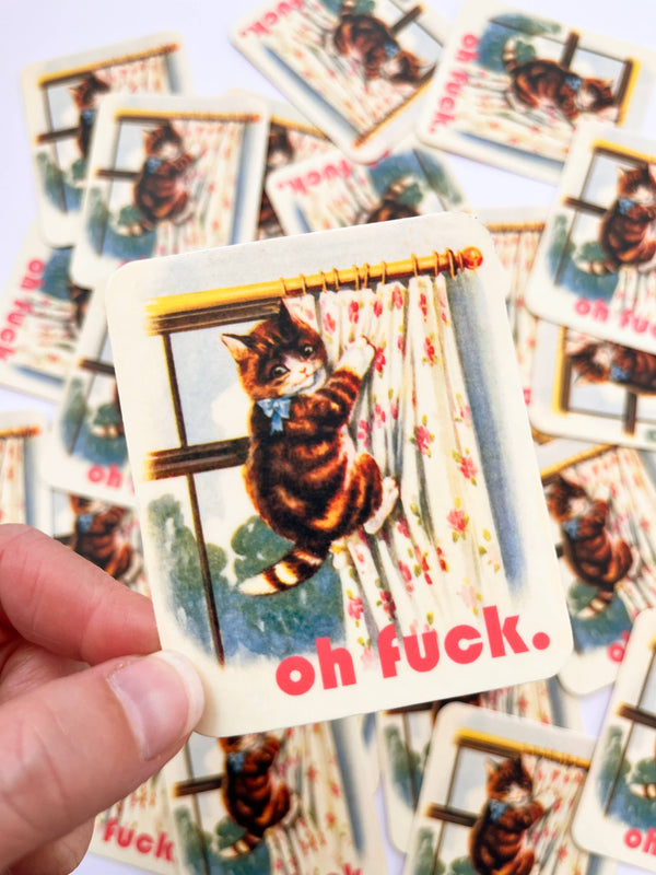 Oh Fuck Kitty Cat Sticker