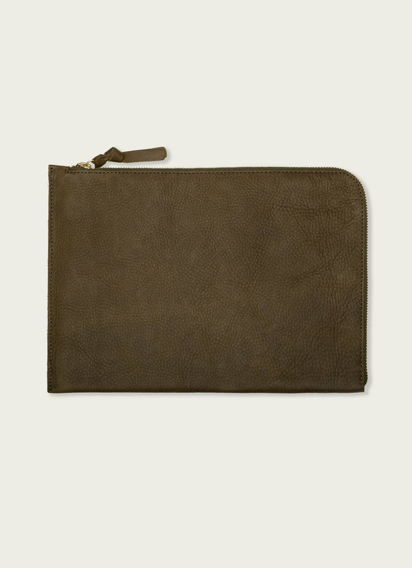 16'' Leather Laptop Sleeve: Tan
