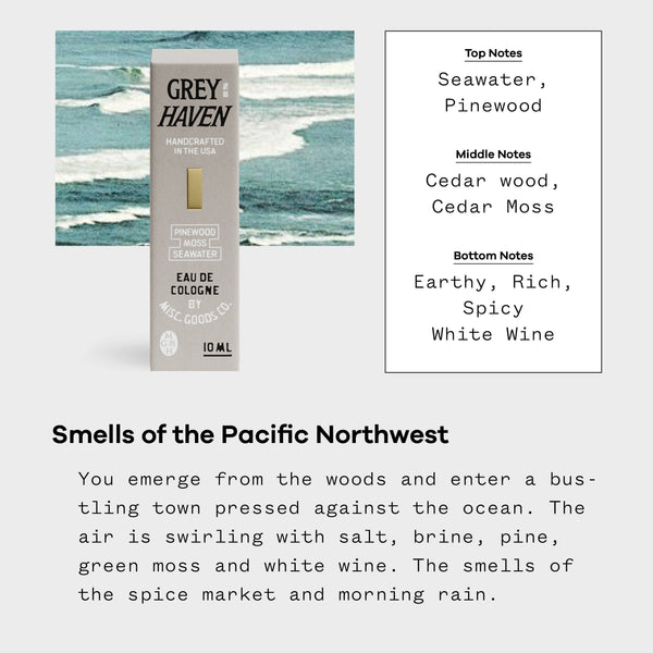 Greyhaven Eau de Cologne – Ocean Air, Pine & Moss (10ml)