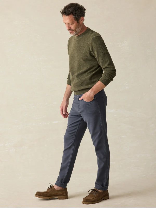 Stretch Terry 5-Pocket Pant- Navy