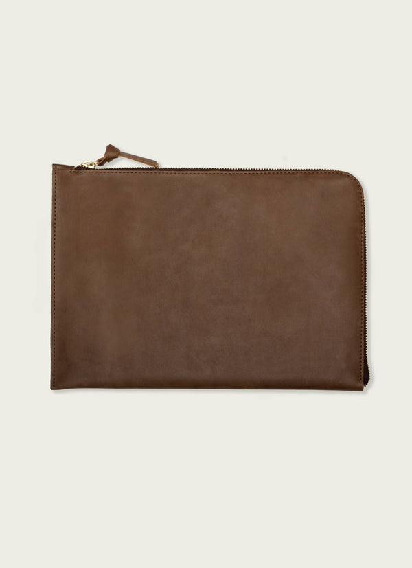 16'' Leather Laptop Sleeve: Tan