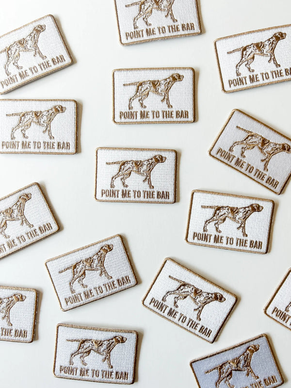 Brown & White Pointer Dog Embroidered Iron-On Patch