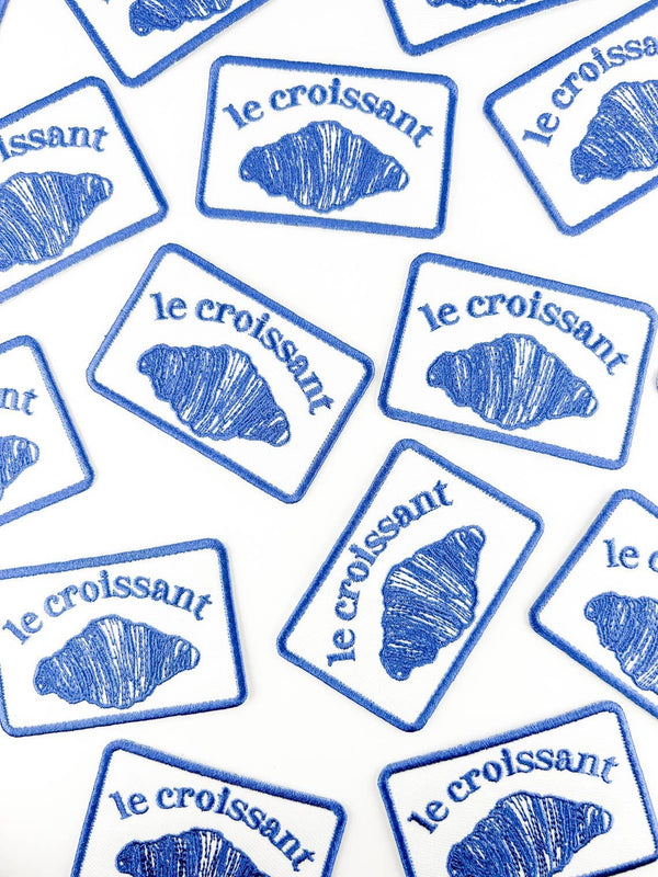 Le Croissant Embroidered Iron-On Patch Food Baking French