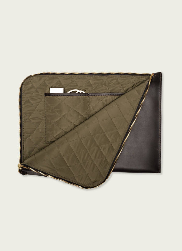 16'' Leather Laptop Sleeve: Tan