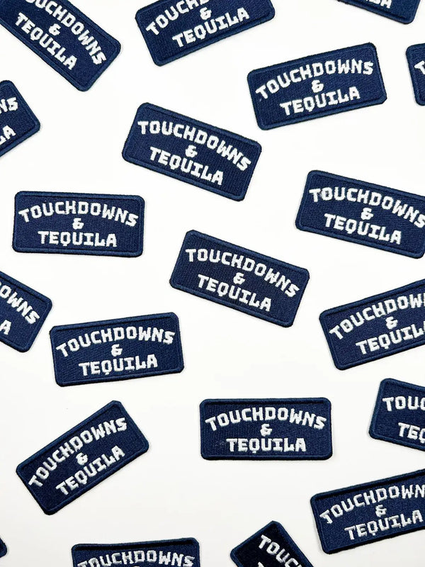 Touchdowns and Tequila Embroidered Iron-On Patch Tailgate