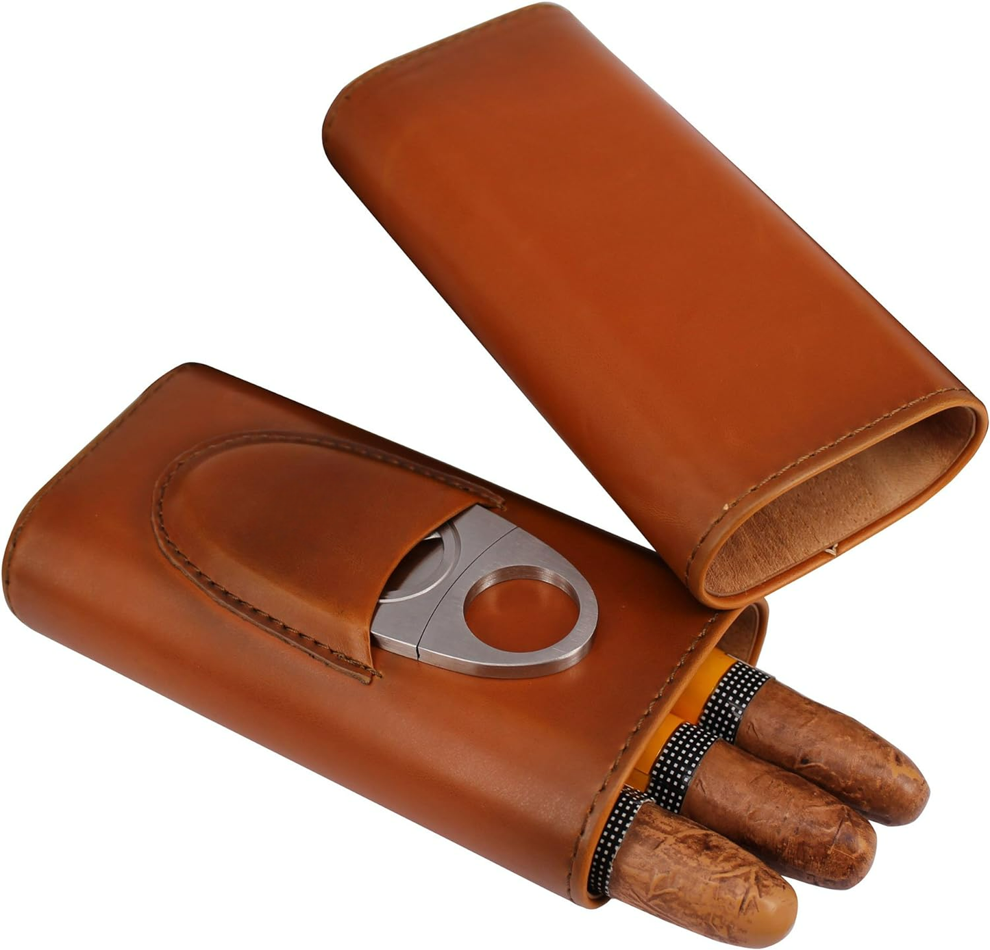 Genuine Leather Travel Cigar Case