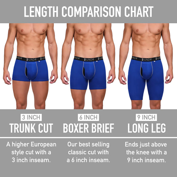 2UNDR Swing Shift Boxer Brief - Navy/Grey (6" inseam)
