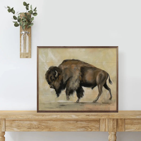 Bronze Buffalo By Silvia Vassileva: 20 x 16 x 1.5