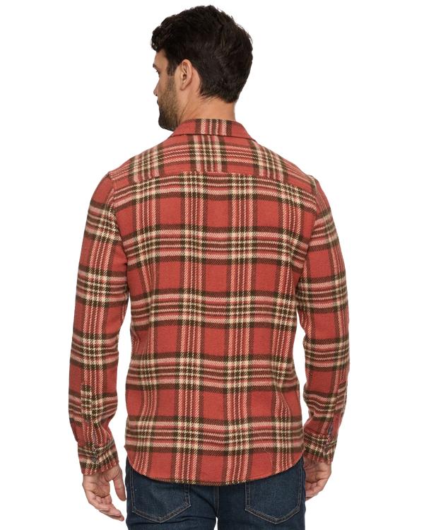 Seabrook Vintage Washed Flannel Shirt - Brick/Brown