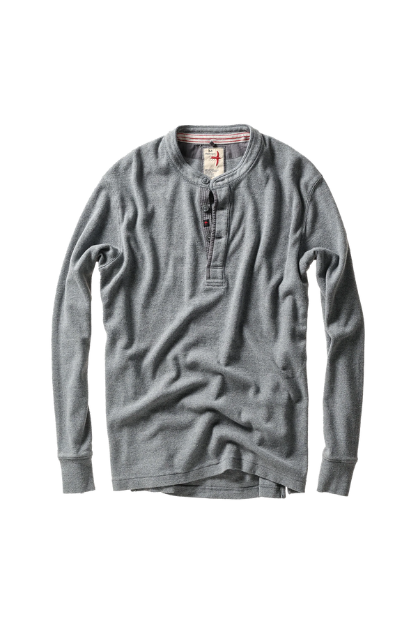 French Rib Henley : Grey Heather