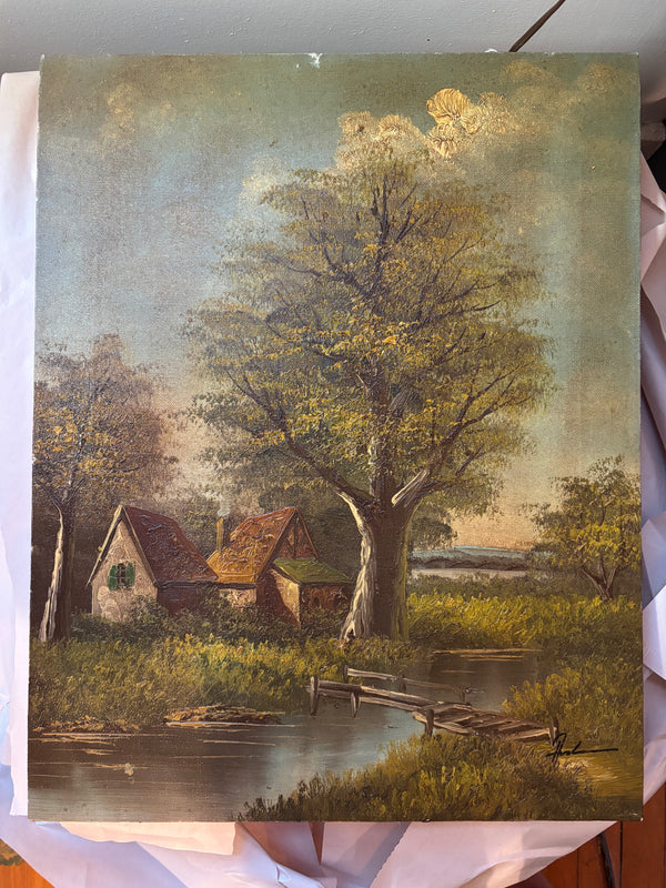 Vintage Art- Oil Landscape