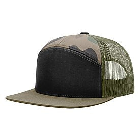 Richardson 7 Panel Trucker - Camo/Black/Loden