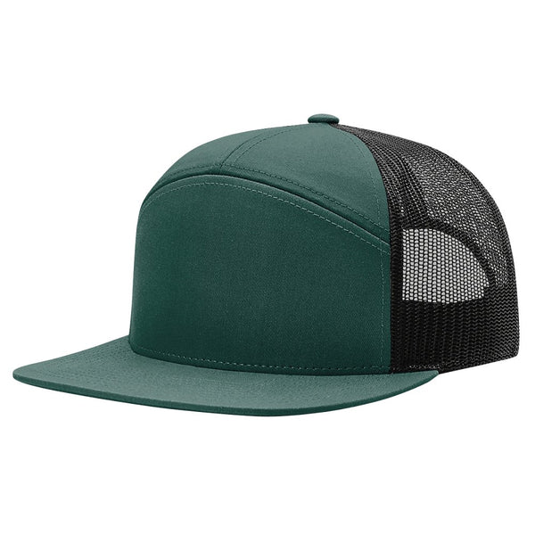 Richardson 7 Panel Trucker - Dark Green/Black