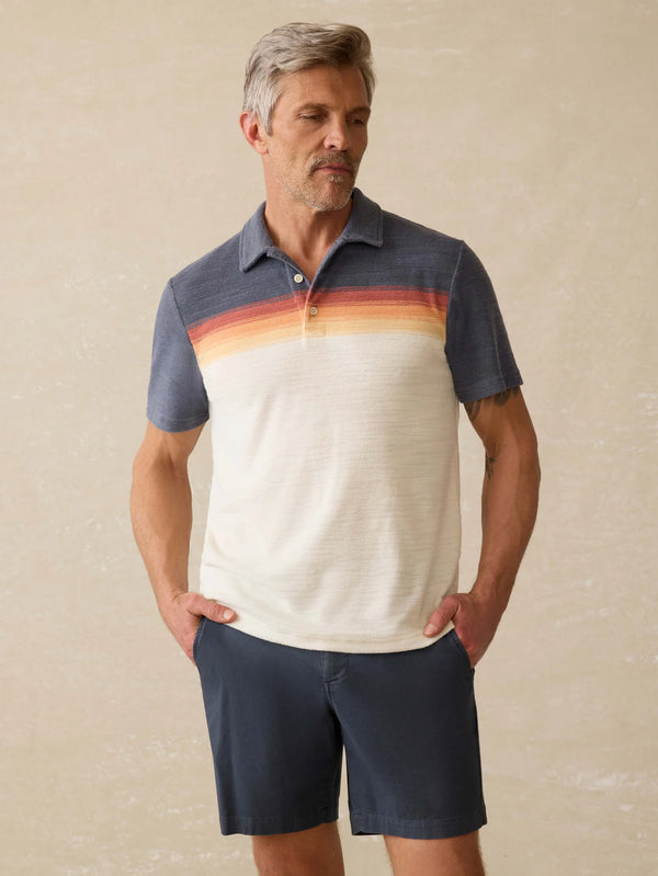 Cabana Towel Terry Surf Stripe Polo