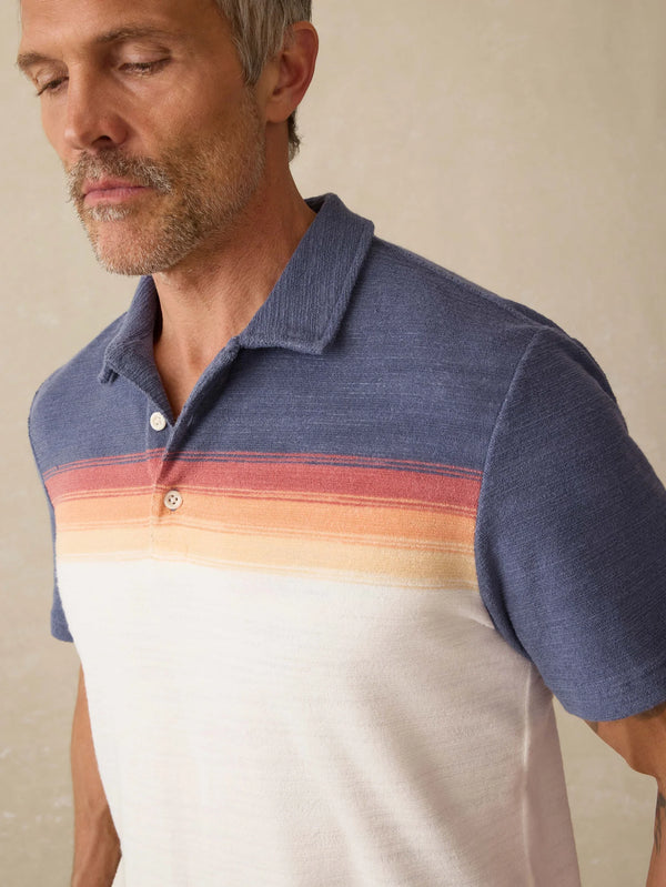 Cabana Towel Terry Surf Stripe Polo