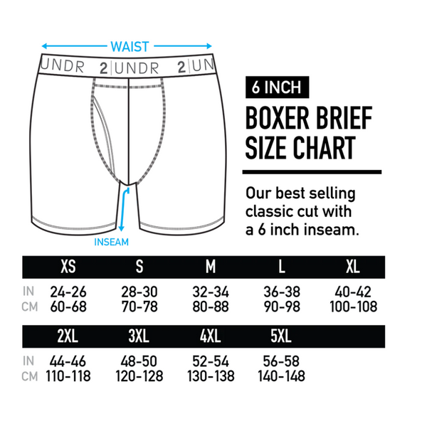 2UNDR Swing Shift Boxer Brief - Water Camo (6" inseam)