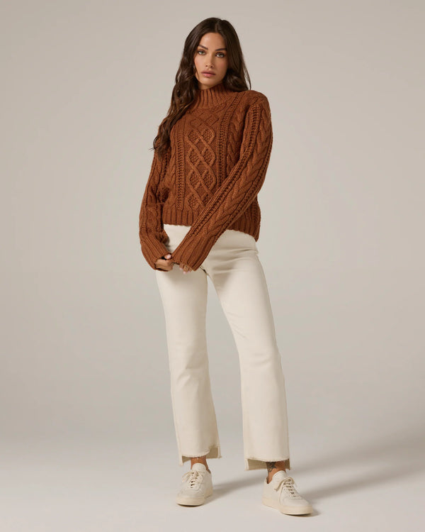 Tania Cable Knit Turtleneck Sweater