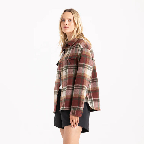 Amberley Flannel Shacket- Sangria