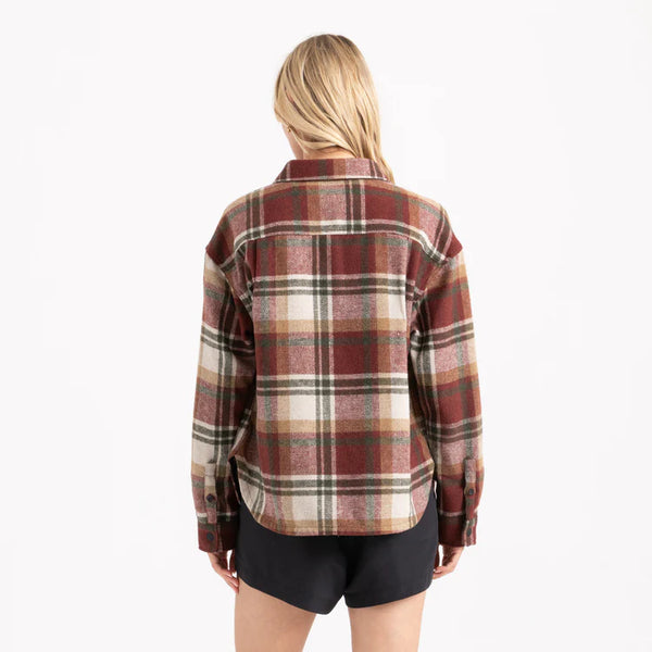 Amberley Flannel Shacket- Sangria