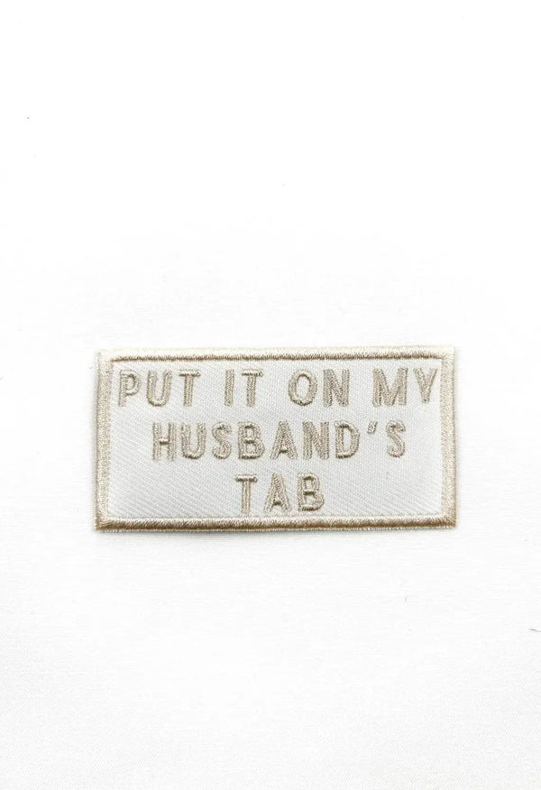 Put It On My Husband's Tab Iron-On Patch Bachelorette Party