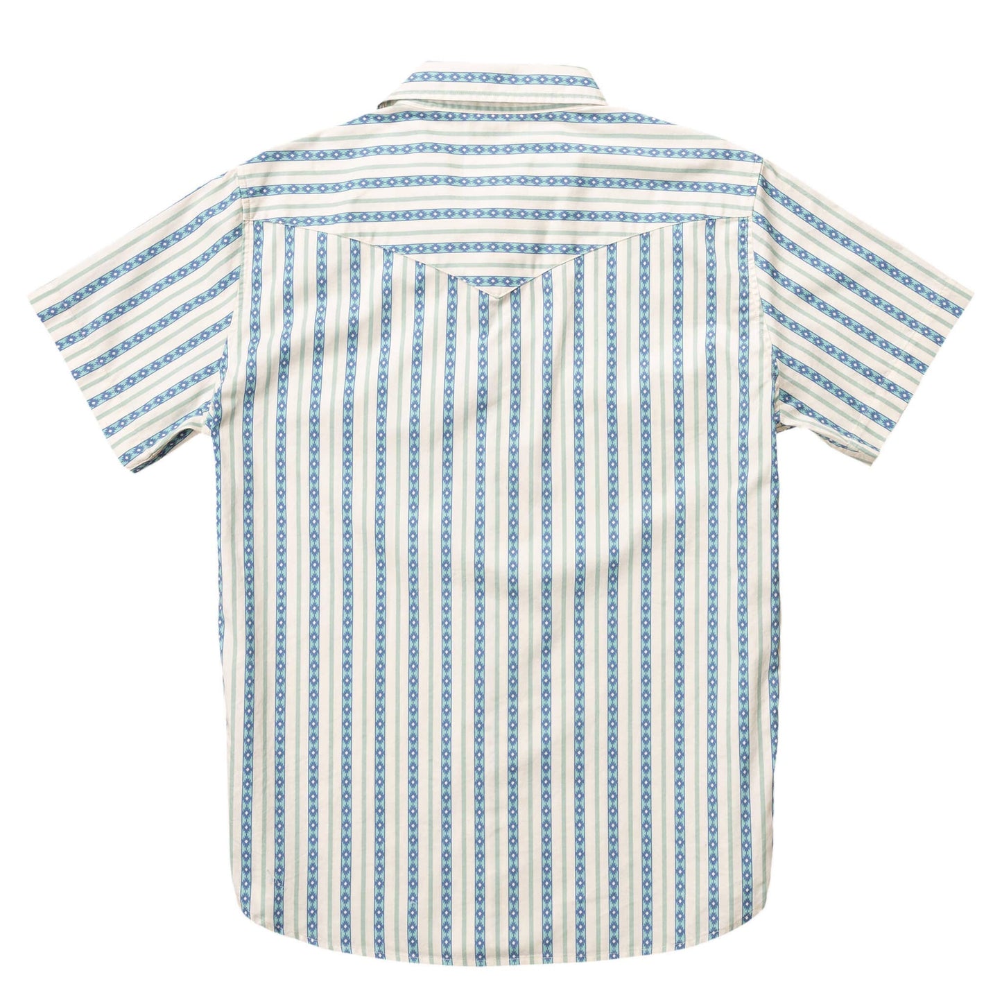 Serape Pearl Snap Short Sleeve: Teal