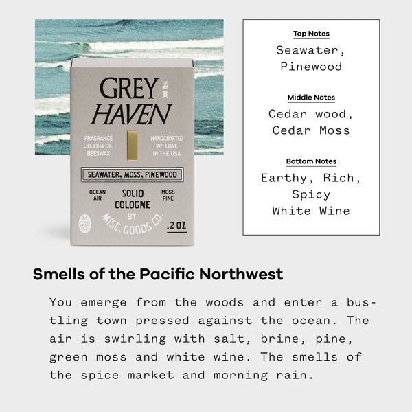 Greyhaven Solid Cologne – Ocean Air, Pine & Moss