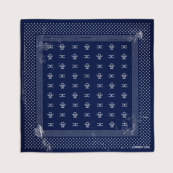 Vintage Western Bandana: Navy