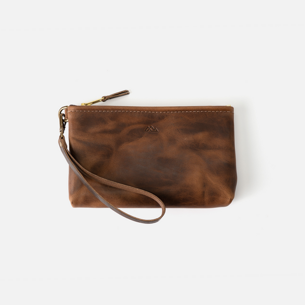 McKinley Clutch | Leather Clutch with Wrist Strap: Natural