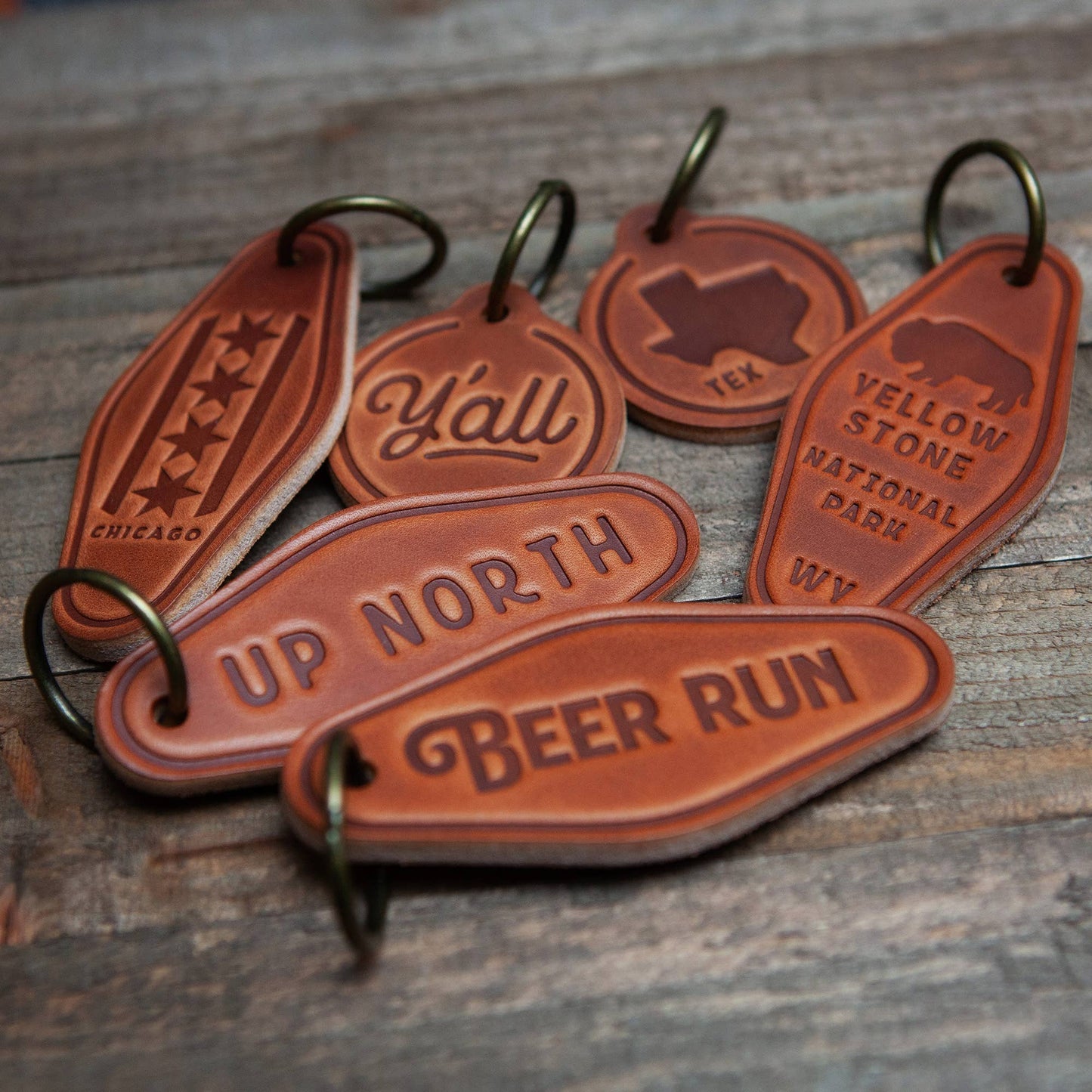Cowboy Shit Leather Keychain Motel Style