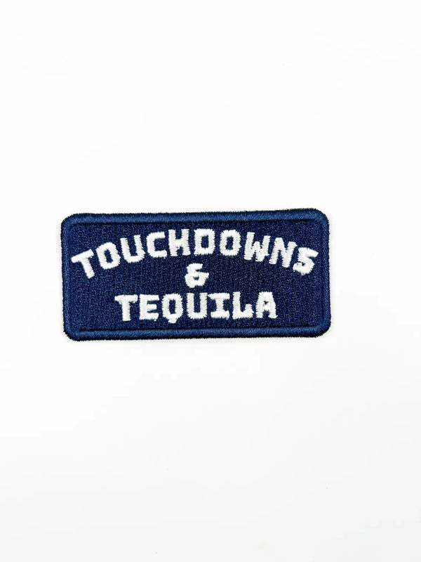 Touchdowns and Tequila Embroidered Iron-On Patch Tailgate