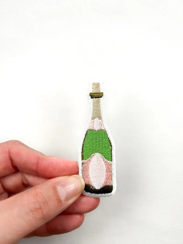 Champagne Bottle Iron-On Patch