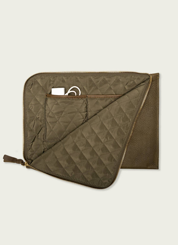 16'' Leather Laptop Sleeve: Tan
