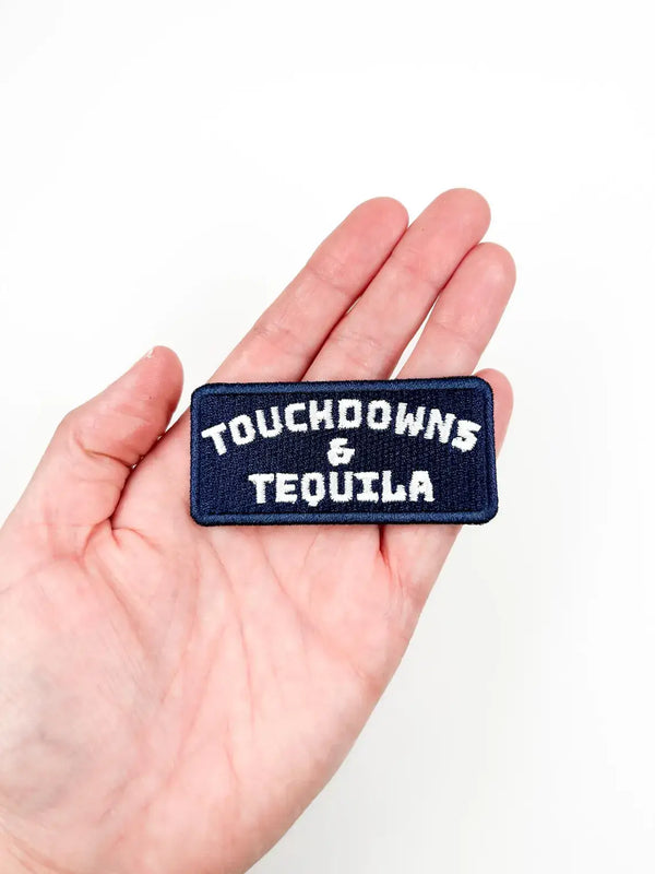 Touchdowns and Tequila Embroidered Iron-On Patch Tailgate