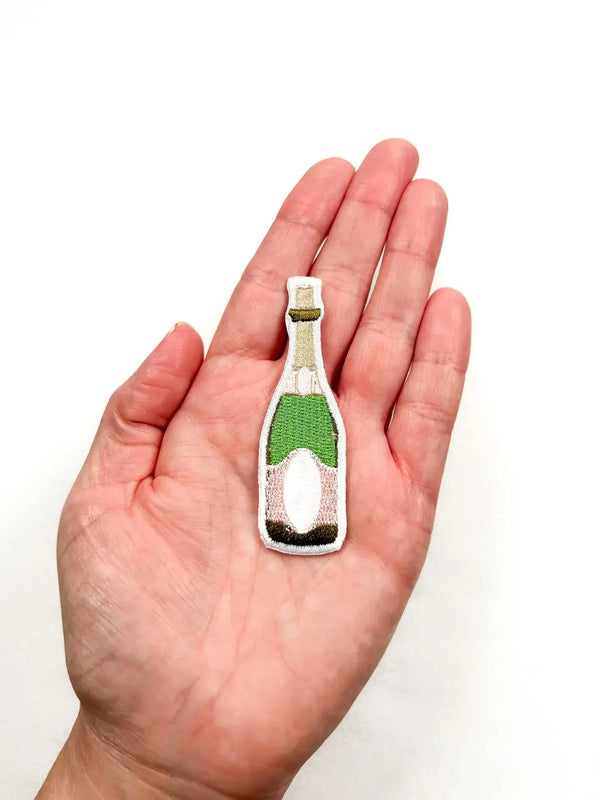 Champagne Bottle Iron-On Patch