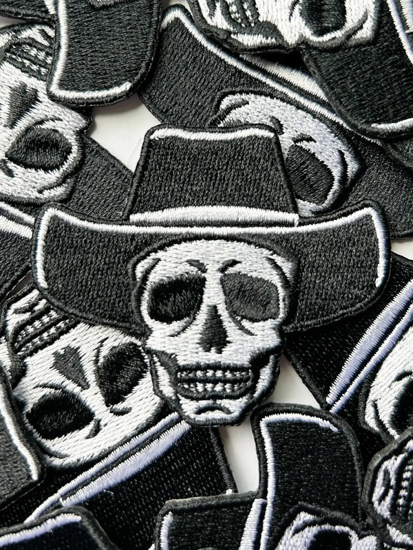Cowboy Skull Skeleton Iron on Patch