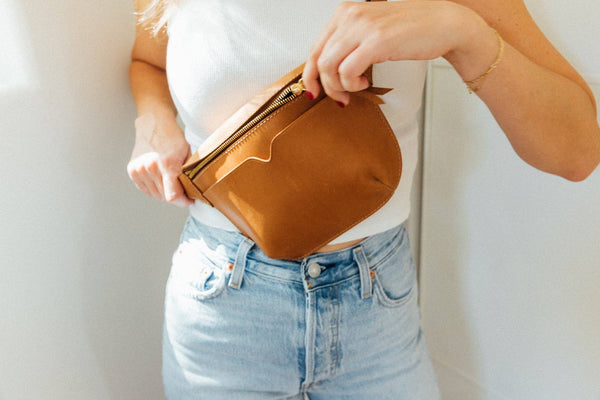 The Leather Sling Bag: Tan