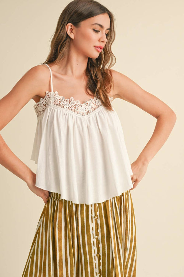 Crochet Tank Top: White
