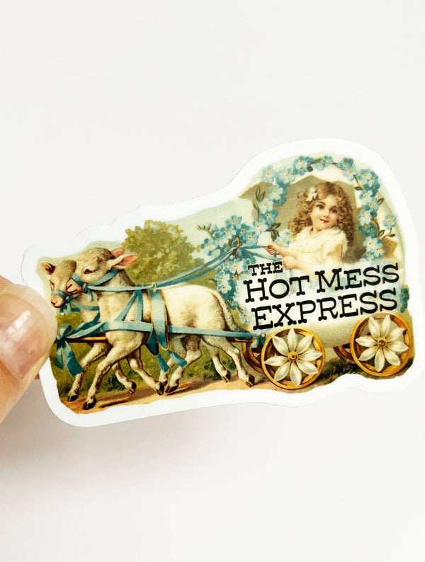 Hot Mess Express Funny Sticker - Vintage Style Girl