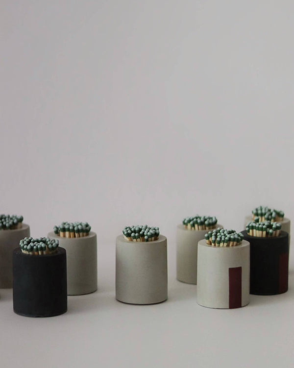 Concrete Match Holder | Match Striker: Black