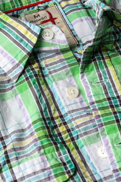 The Seersucker Popover - Green Multi Exploded Plaid