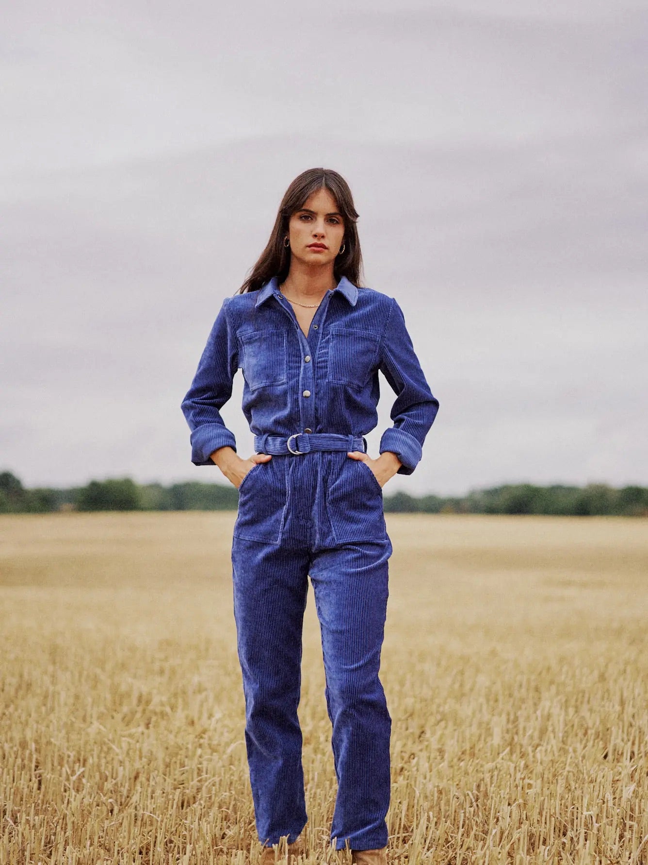 Blue cord hot sale jumpsuit