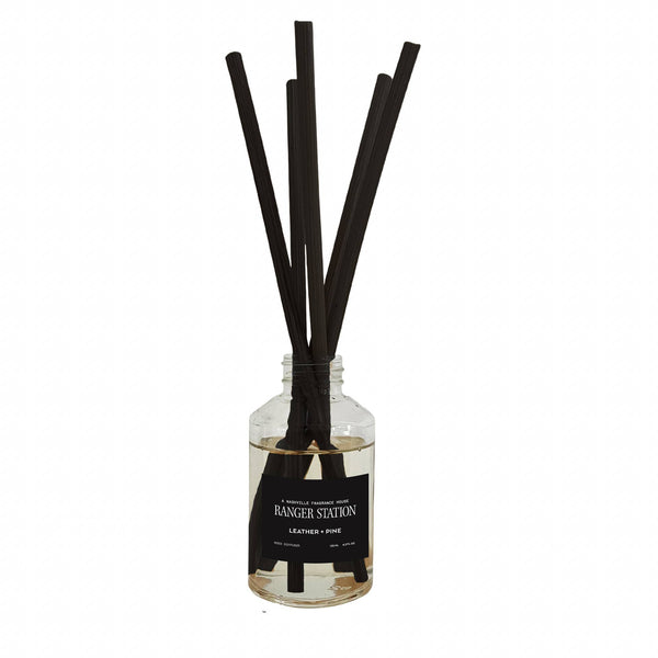 Leather + Pine Reed Diffuser