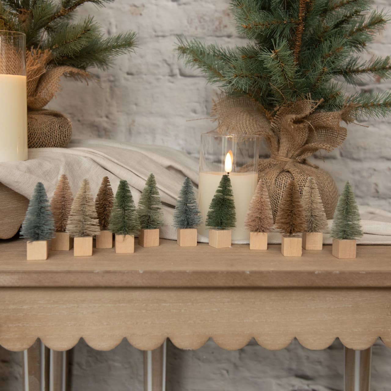 SET/ 12 - 3.25" MUTED BOTTLEBRUSH TREES